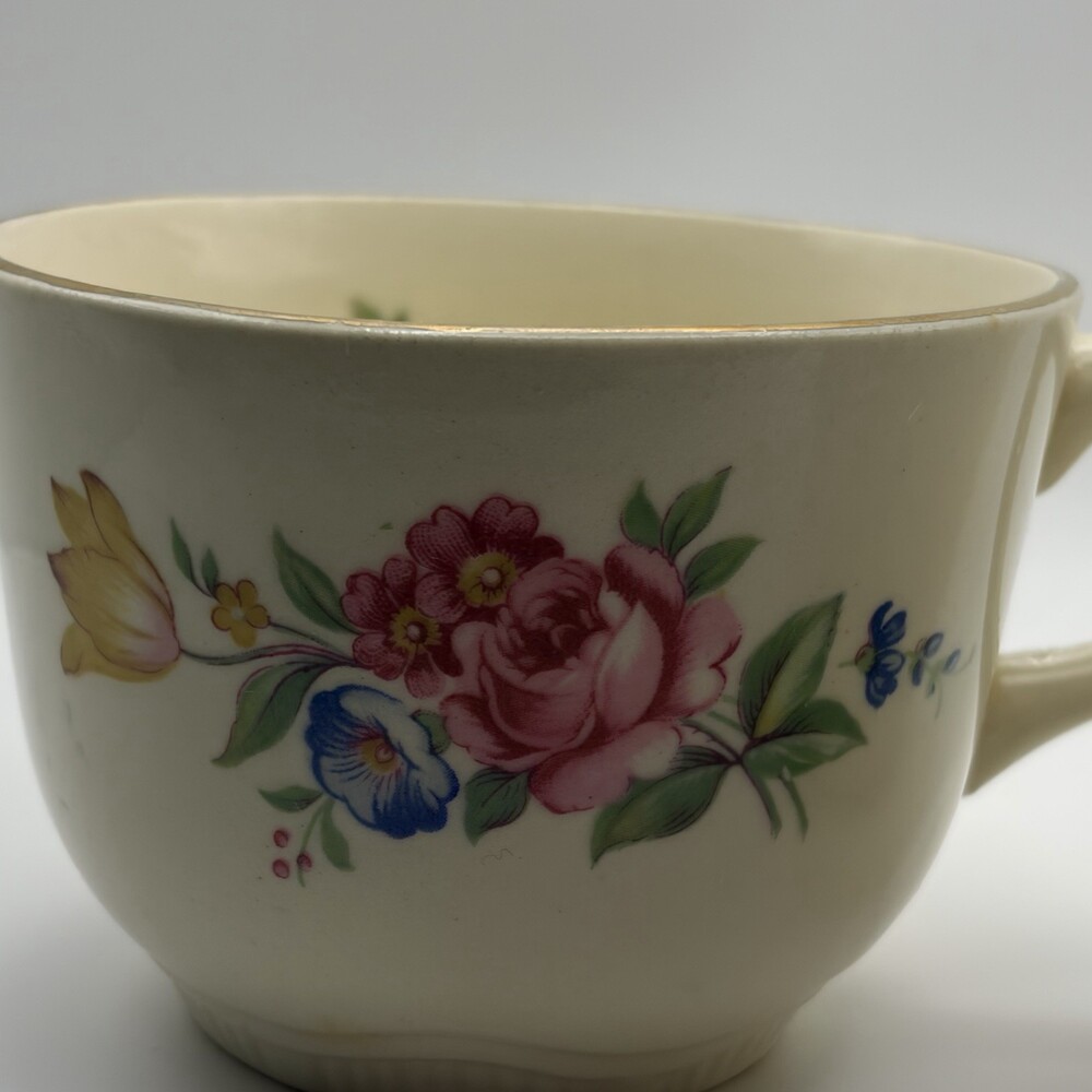 Hazel Flat Cups By SCIO Lot Of 2 Floral USA - Picture 9 of 9